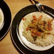 Рис с грибами и сметаной
