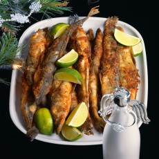 Ледяная рыба в панировке из паприки и лимонной цедры
