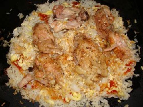 Рис с мясом в духовке